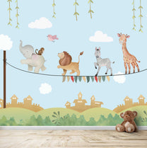 Marching Animals on Rope Theme for Kids Room, Customised