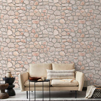 3D Look Stone in Concrete Wallpaper