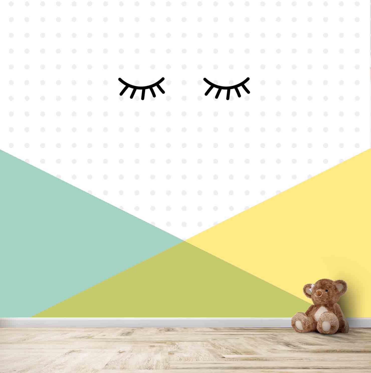 Sleepy Eyes, Geometric, Polka Dots Cute design wallpapers for kids room