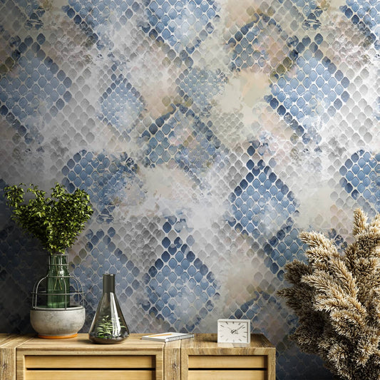 Abstract Repeat Pattern, Customised Wallpaper for Rooms