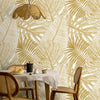 Élégance tropicale en or, papiers peints pour murs