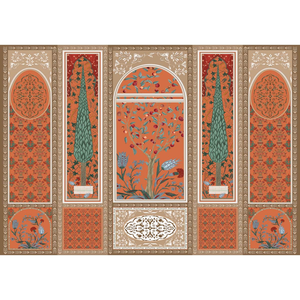 Shalimar - Mughal Inspired Colorful Wallpaper