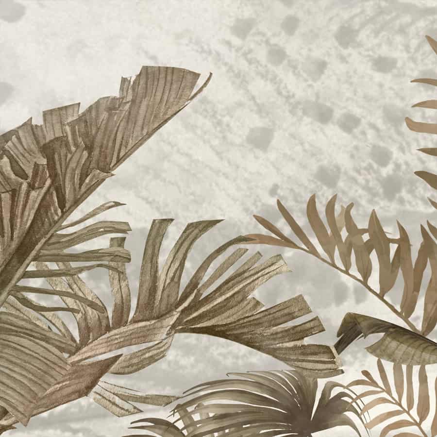 Vintage Theme Tropical Foliage Wallpaper, Customised