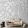 Abstrakte Design-Tapete, schwarz-weißer strukturierter Hintergrund, individuell gestaltet