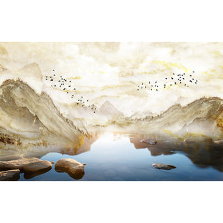 Marble Effect Scenery Wallpaper, Bedrooms, Customised