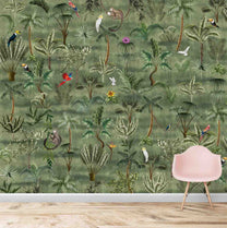 Forest Theme, Beautiful Birds and Animals, Wall Covering For kids Room