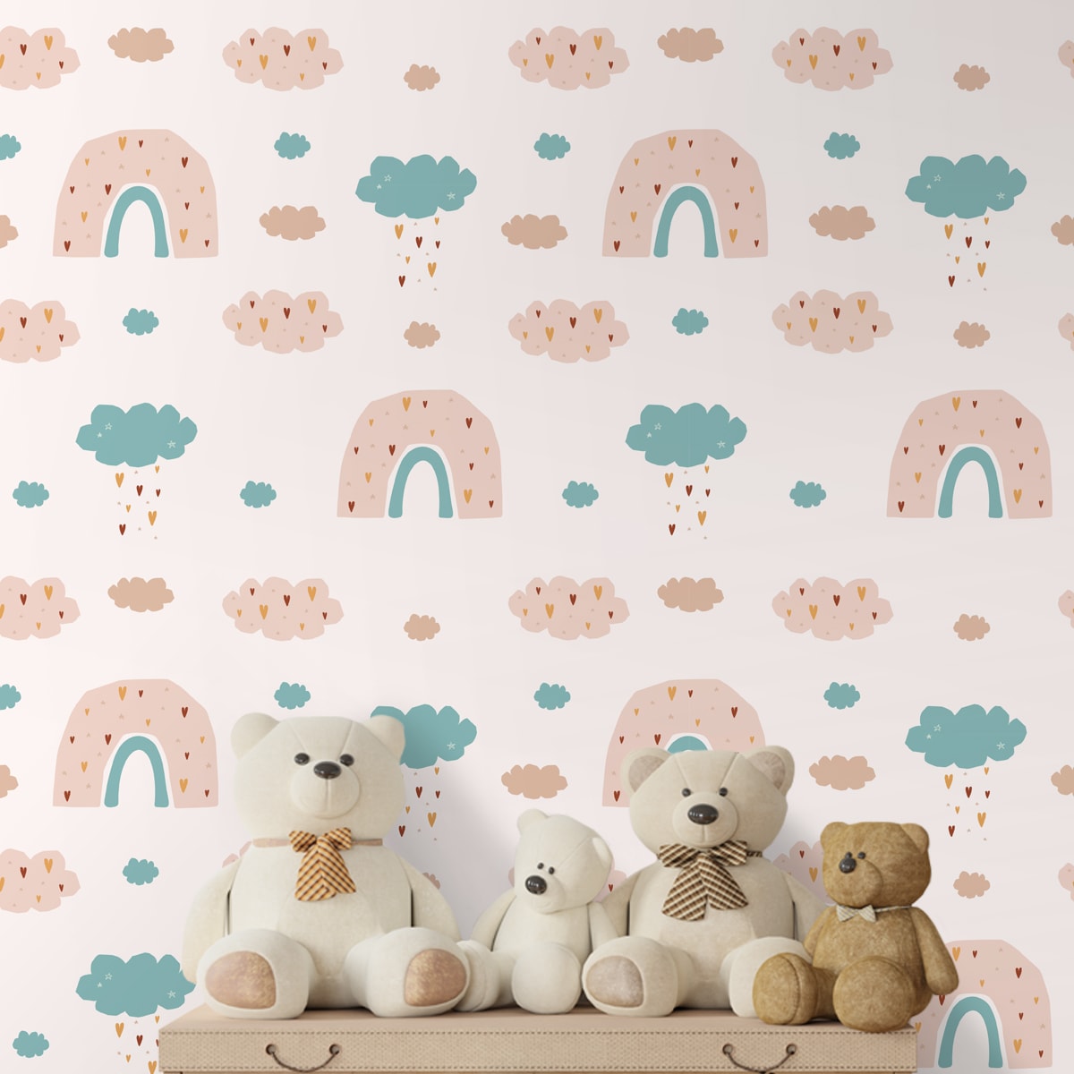 Rainbow Wallpaper for Kids Nursery Room, Customised