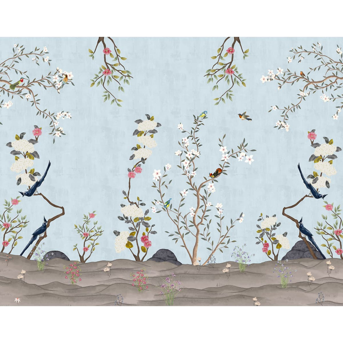 Beautiful Blue Chinoiserie Room Wallpaper | Life n Colors