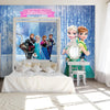 Colorful Anna and Elsa Wallpaper for Kids Room