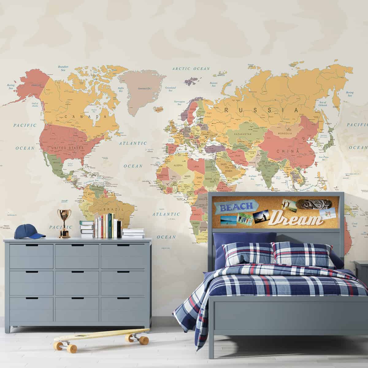 World Map Wallpaper, Map Wallpaper for Kids Learning – Life n Colors