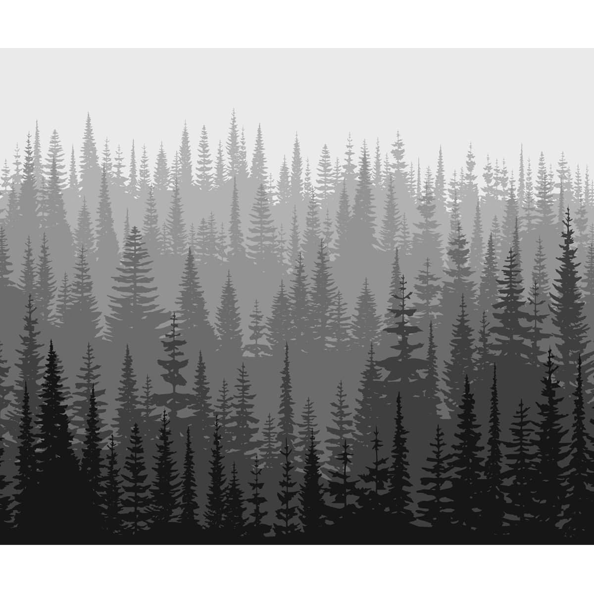 Black and White Mountain Trees Wallpapers, Customised