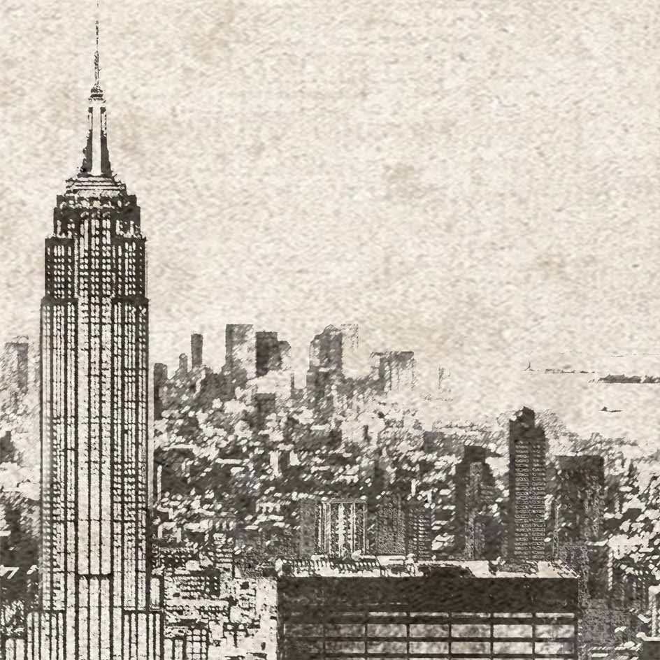 New York City Scape Sketch Wallpaper for Walls