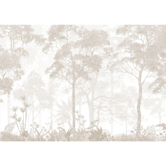 Vintage Forest Theme Wallpaper, Sepia