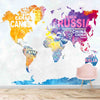 Abstrakte bunte Weltkarte für Wände, lebendige Farben, individuell gestaltet