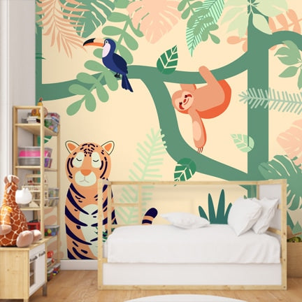 Jungle Theme Tiger Wallpaper, Customised