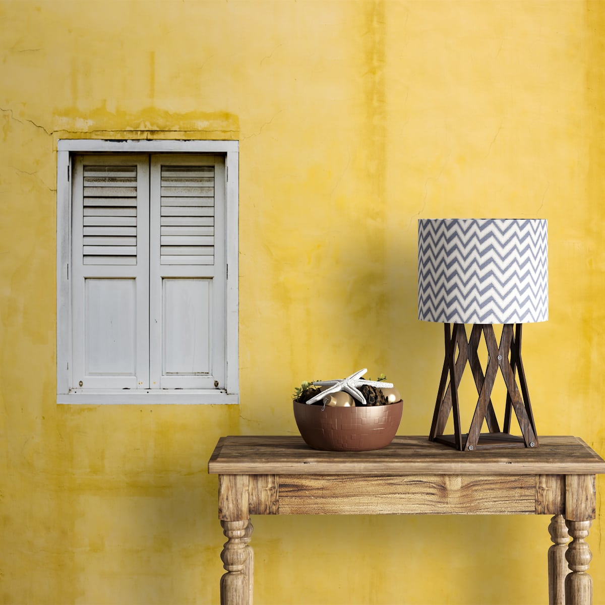 Yellow Rustic and Vintage Theme Wallpaper Design, Customised