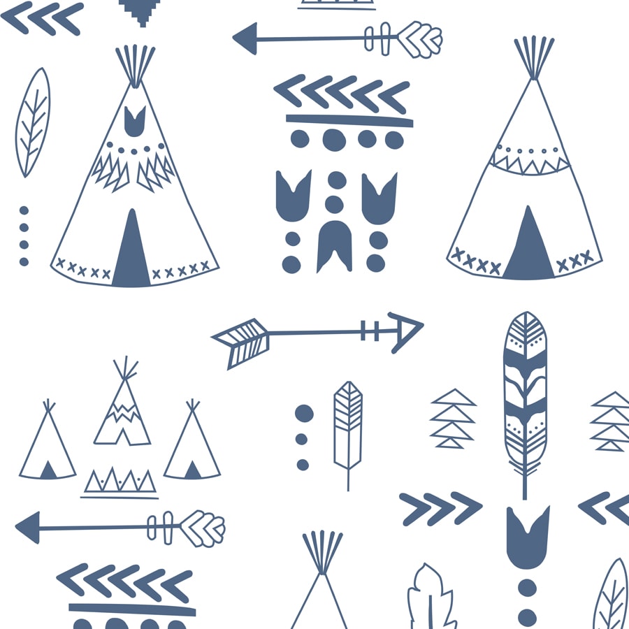 Cute Tribal Print for Kids Room, Blue, Customised