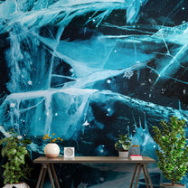 Black and Blue Marble Design, Customised Abstract Wallpaper for Rooms