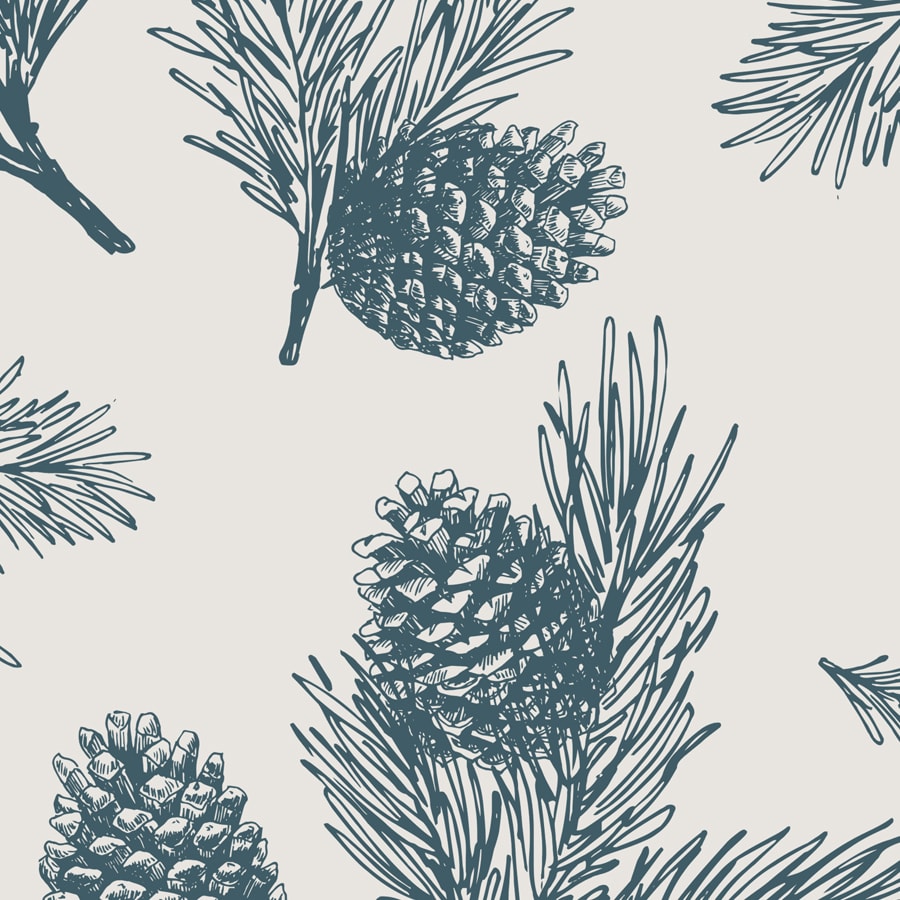 Green Pine Cone Inspired Wallpaper Design, Repeat Pattern