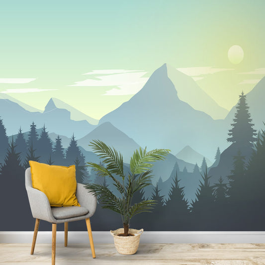 Pretty Mountain Look Wallpaper, Customised