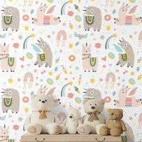 Llamacorn and Rainbows Girls Wallpaper, Customised