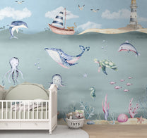 Ocean World, Kids Room Wallpaper, Customised