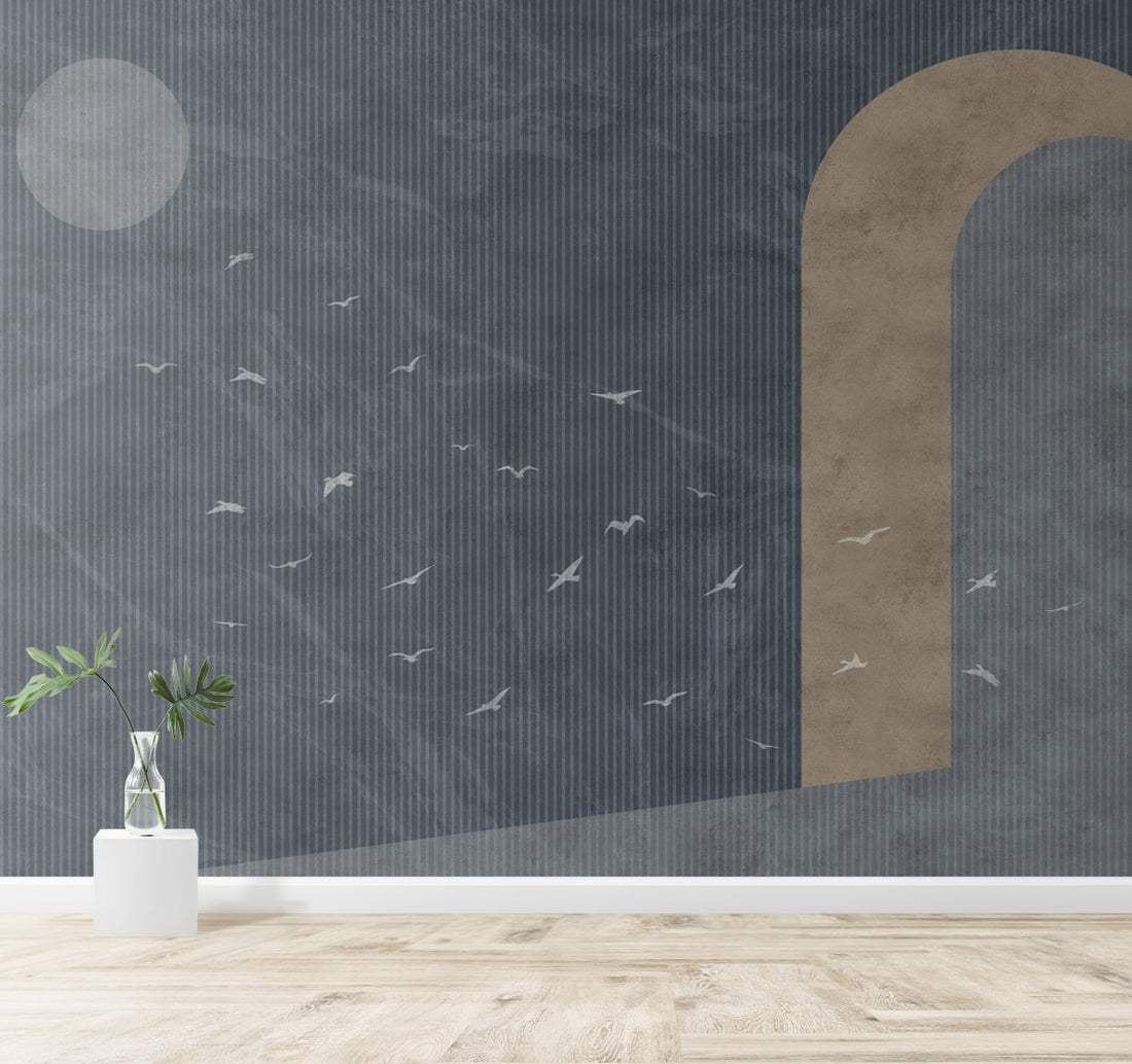 Modern Mood Abstract Design Wall Wallpaper | lifencolors – Life n Colors