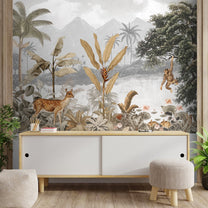 Cheer, Jungle Theme Wallpaper, Sepia Tone, Customised