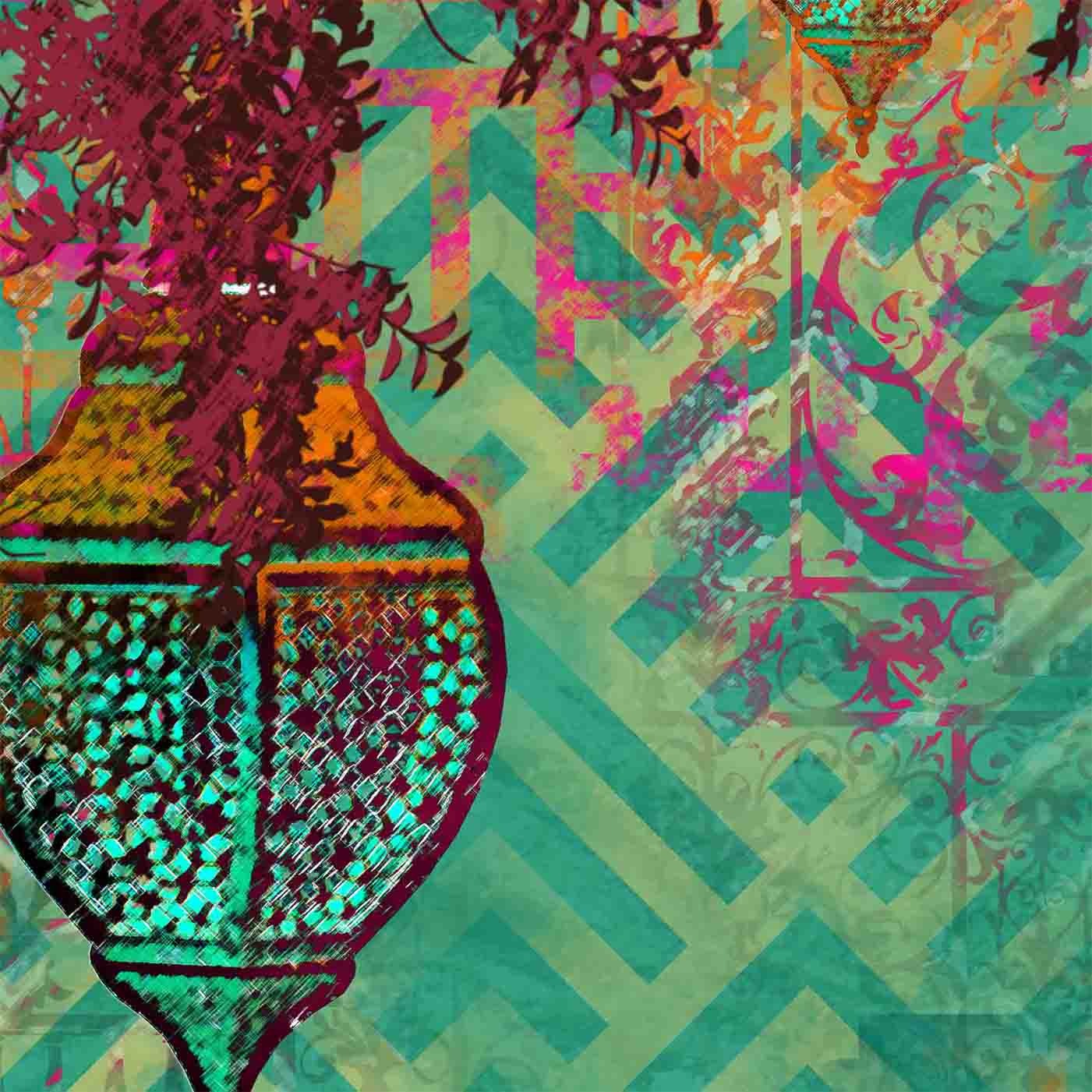 Customised Quirky Abstract Mughal Themed Wallpaper
