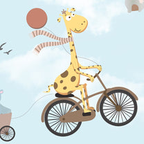 Flying Giraffe Cycle Train Wall Mural for kids Room