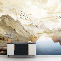 Marble Effect Scenery Wallpaper, Bedrooms, Customised