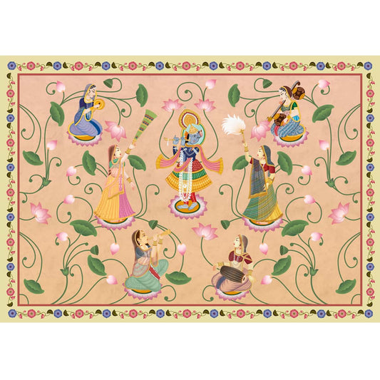Vrindavan, Shri Krishna and Gopies Wallpaper