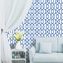 Elegant Blue Geometric Design Wallpaper, Customised for Homes