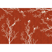 Chinoiserie Design Red & White Wallpaper