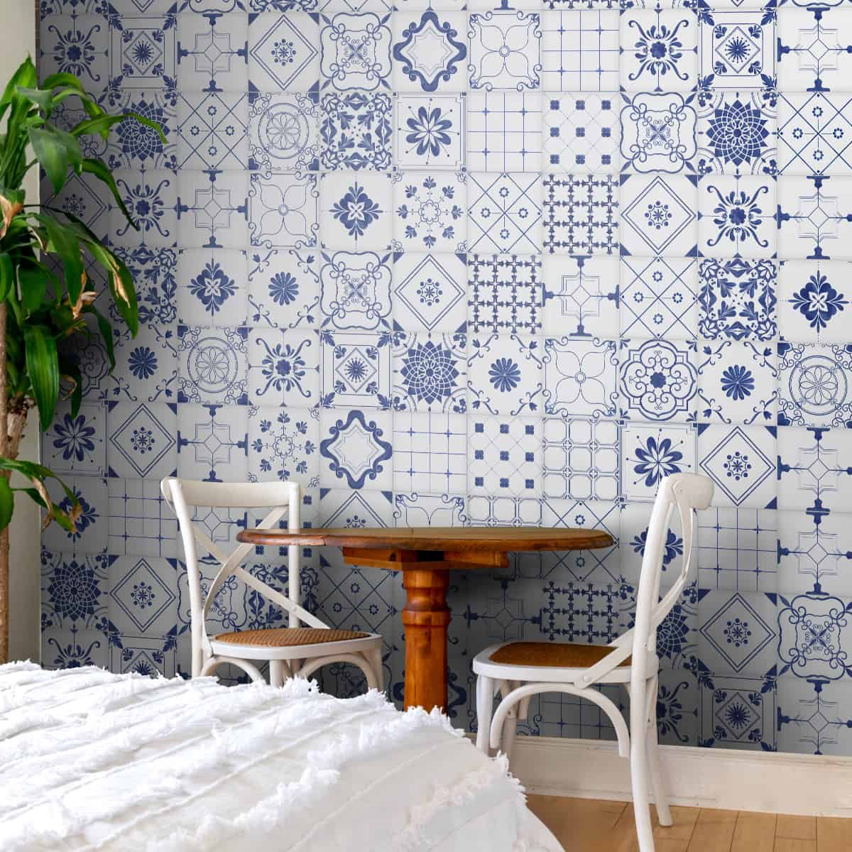 Moroccan Beauty, Blue & White Tiles Wallpaper | lifencolors – Life n Colors