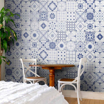 Moroccan Beauty, Blue & White Tiles Wallpaper
