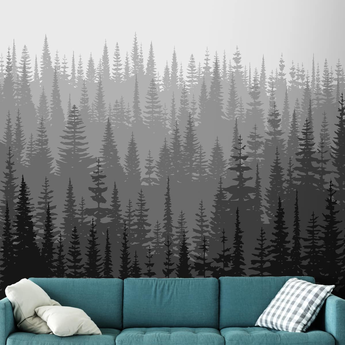 Black and White Mountain Trees Wallpapers, Customised