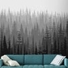 Schwarz-weiße Tapeten mit Bergbäumen, individuell gestaltet
