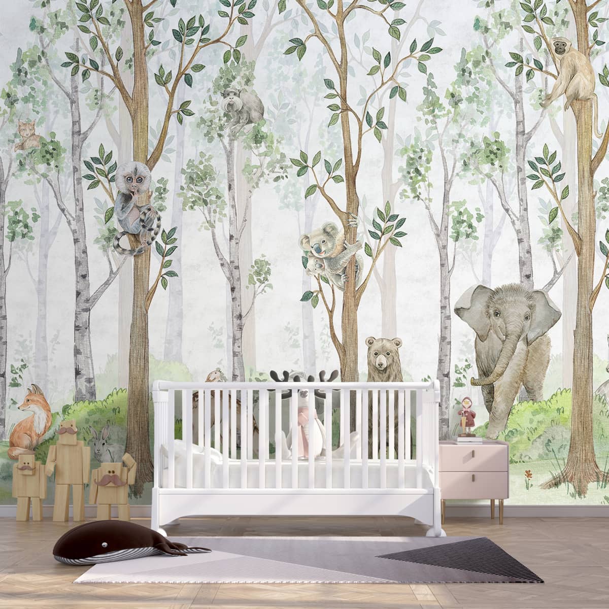 Jungle Tales, Nursery Room Wallpaper, Customised