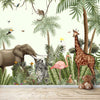 Papier peint animaux sur le thème de la jungle, personnalisé pour les murs des chambres d'enfants