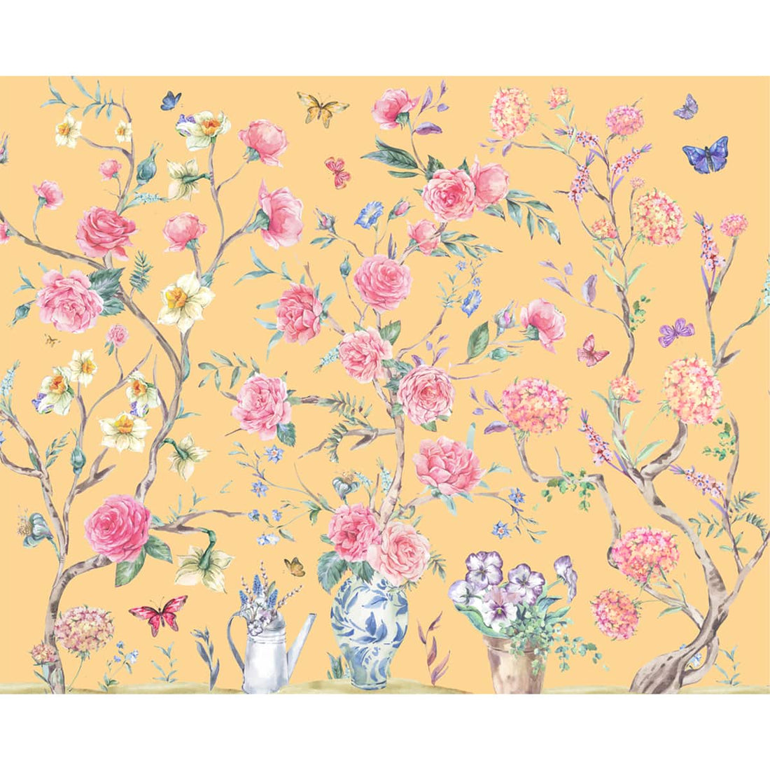 Oriental Yellow Chinoiserie Wallpaper for Walls Life n Colors