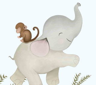 Marching Animals on Branches Theme for Kids Room, Customised