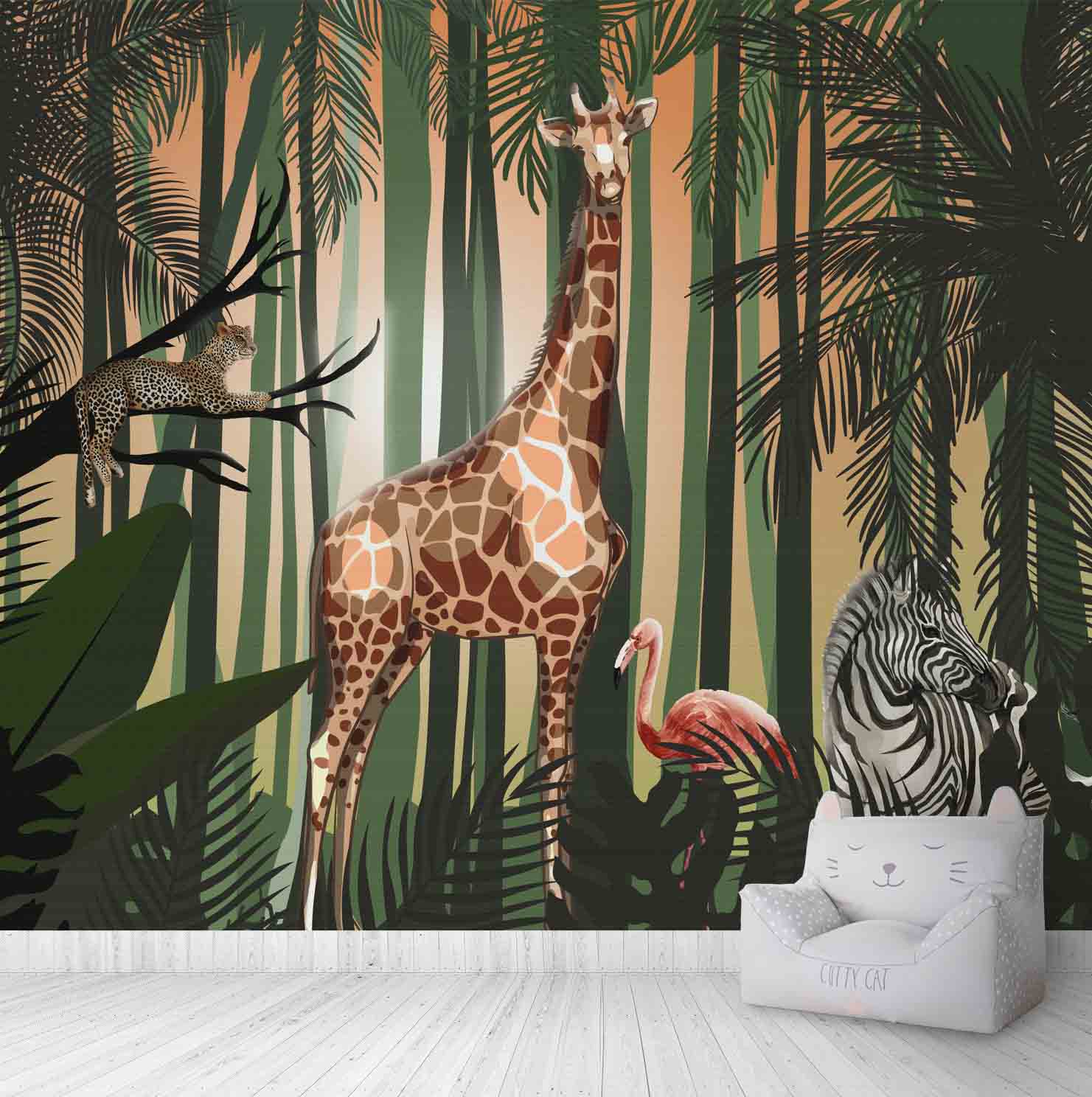 Jungle Theme Customised Wall Mural for Children Room