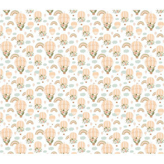 Floral Hot Air Balloon Wallpaper, Customised