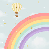 Rainbow & Hot Air Balloons Themes Children Room Wall Designs, Custom Wallpaper