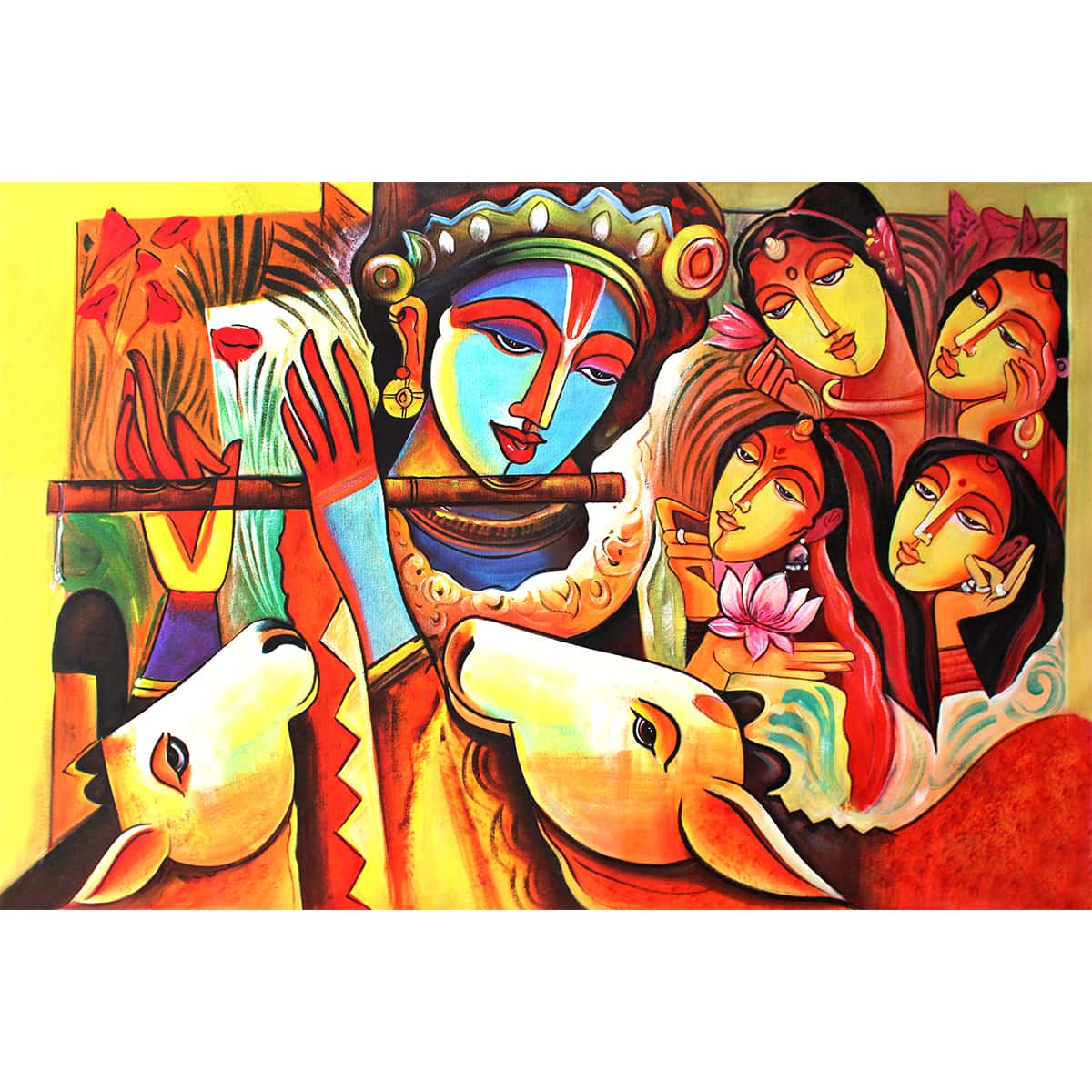 Painting of Lord Krishna, Customised Wallpaper