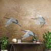 Musafir Beautiful Cranes Brown Wallpaper