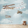 Personalised Gliders & Planes Themed Wallpaper for Kids Room, Customised
