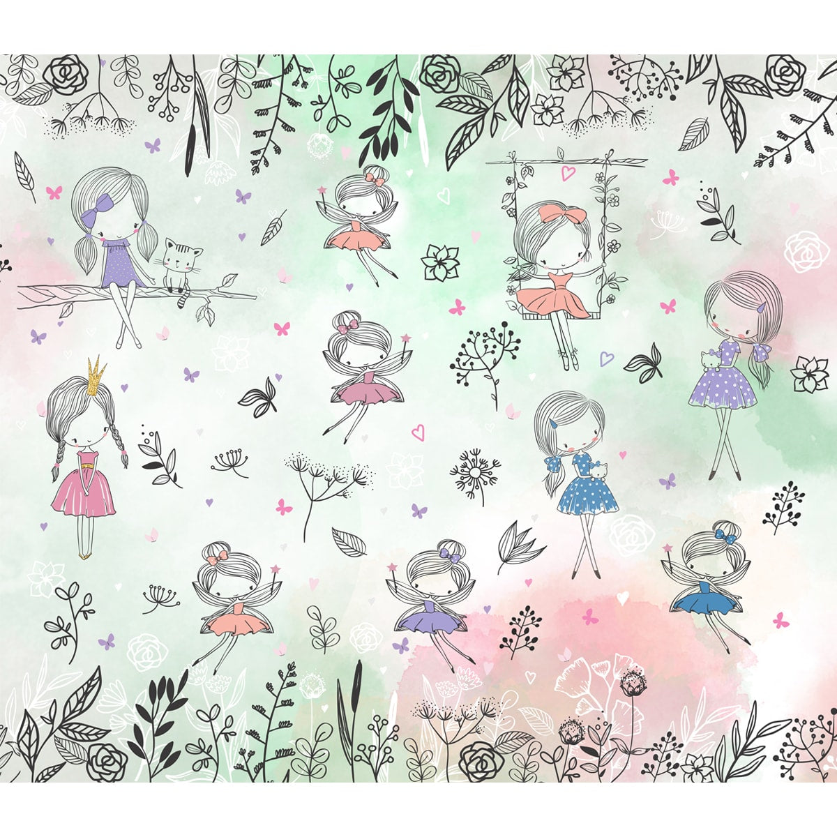 Fairies Wallpaper for Kids Room, Customised for Walls