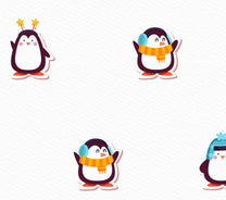 Small Penguin Motifs Kids Wallpapers